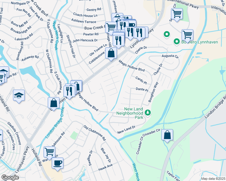map of restaurants, bars, coffee shops, grocery stores, and more near 3065 Blackstone Court in Virginia Beach