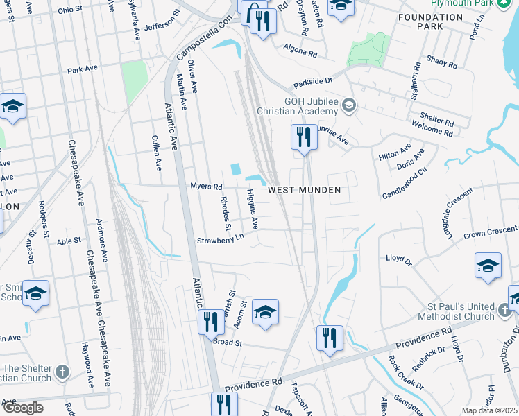 map of restaurants, bars, coffee shops, grocery stores, and more near 2507 Burfoot Street in Chesapeake