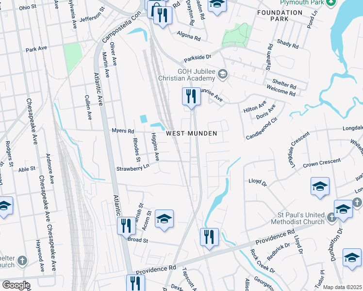 map of restaurants, bars, coffee shops, grocery stores, and more near 2422 Earley Street in Chesapeake