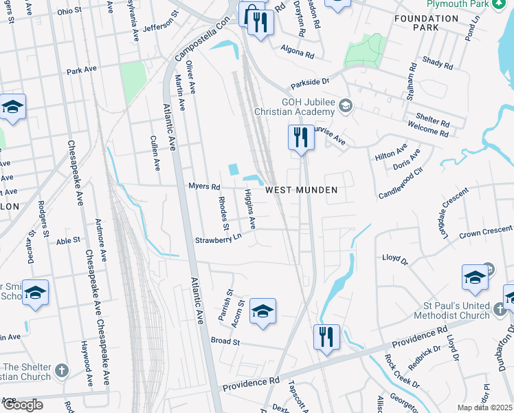 map of restaurants, bars, coffee shops, grocery stores, and more near 2507 Burfoot Street in Chesapeake
