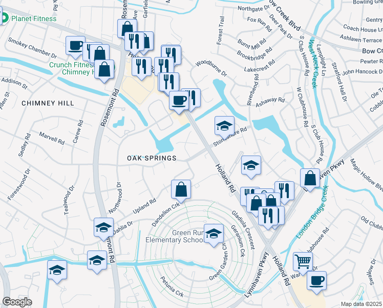 map of restaurants, bars, coffee shops, grocery stores, and more near 900 Shadow Tree Way in Virginia Beach