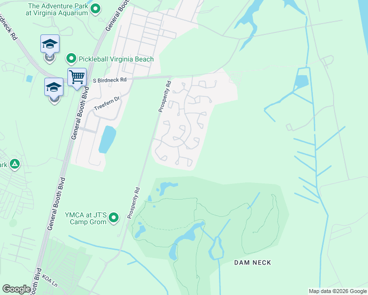 map of restaurants, bars, coffee shops, grocery stores, and more near 940 Ithaca Court in Virginia Beach