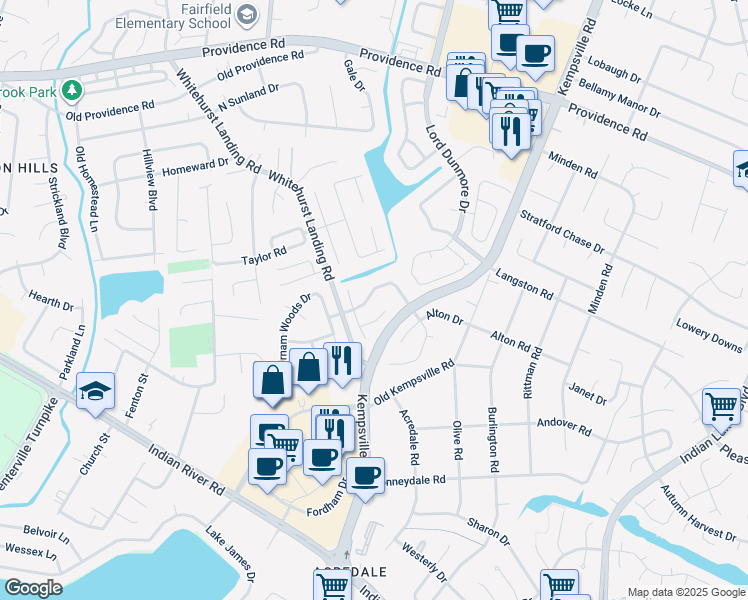 map of restaurants, bars, coffee shops, grocery stores, and more near 1017 Chatmoss Drive in Virginia Beach