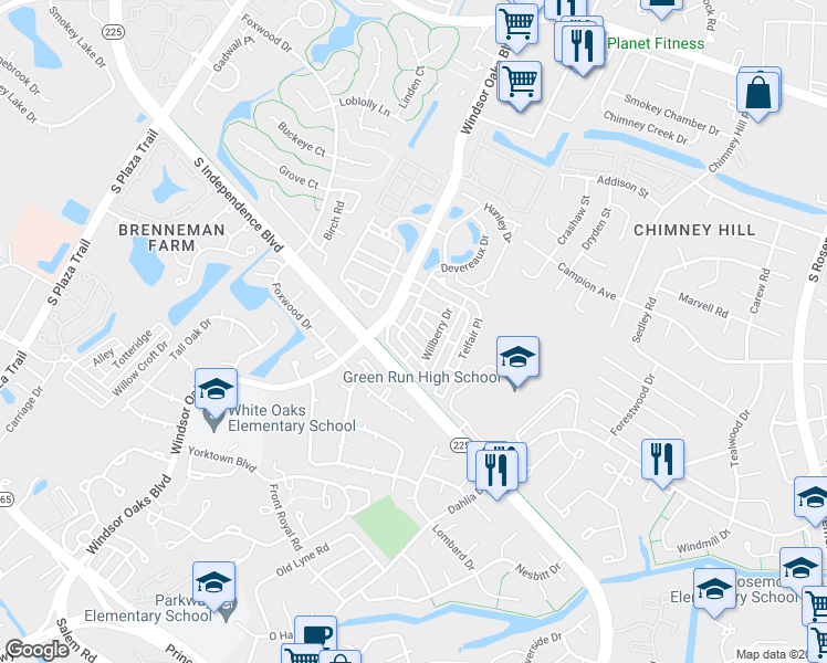 map of restaurants, bars, coffee shops, grocery stores, and more near 3821 Vasser Drive in Virginia Beach