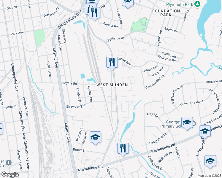 map of restaurants, bars, coffee shops, grocery stores, and more near 2222 Vicker Avenue in Chesapeake