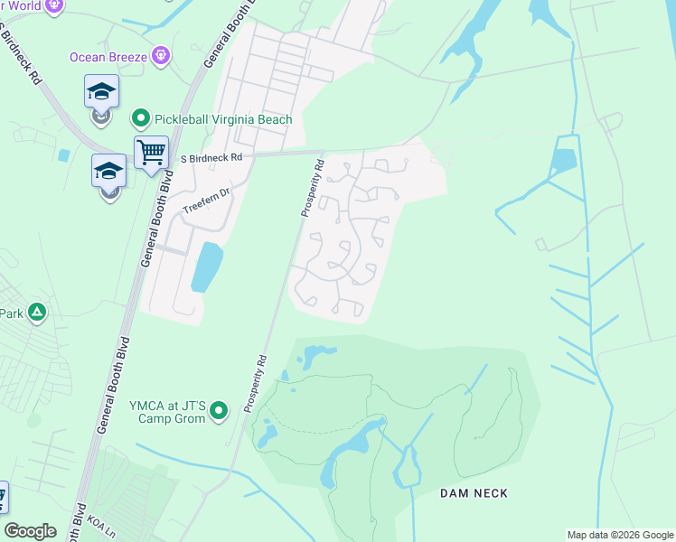 map of restaurants, bars, coffee shops, grocery stores, and more near 927-999 Ithaca Ct in Virginia Beach
