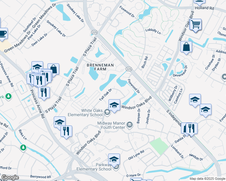 map of restaurants, bars, coffee shops, grocery stores, and more near 1060 Tall Oak Dr in Virginia Beach