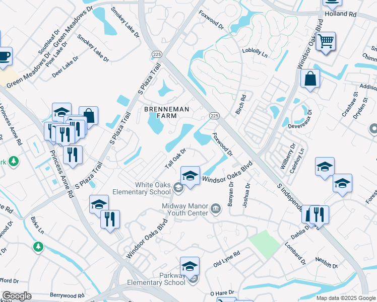 map of restaurants, bars, coffee shops, grocery stores, and more near 1060 Tall Oak Dr in Virginia Beach