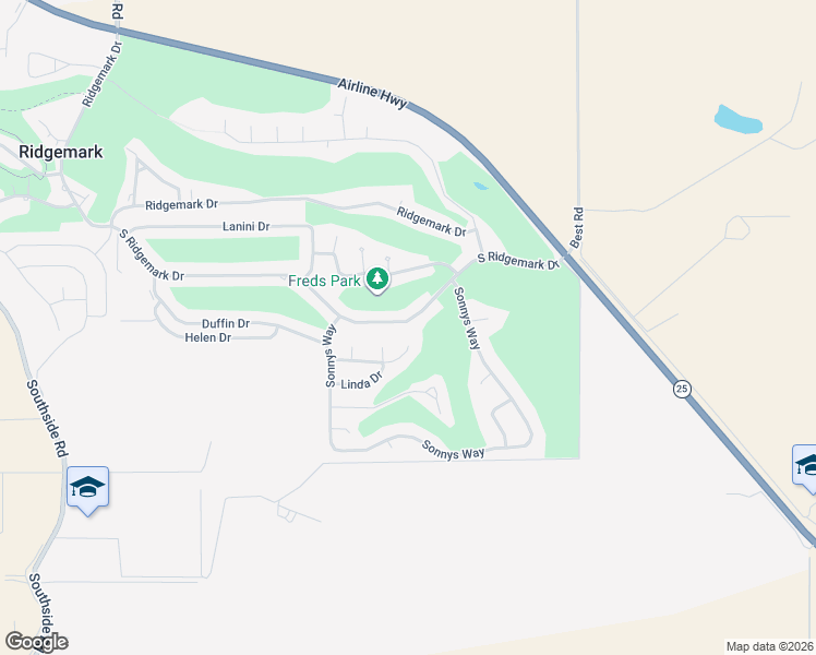 map of restaurants, bars, coffee shops, grocery stores, and more near 1220 South Ridgemark Drive in Hollister