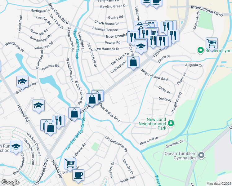 map of restaurants, bars, coffee shops, grocery stores, and more near 996 Lynnhaven Parkway in Virginia Beach