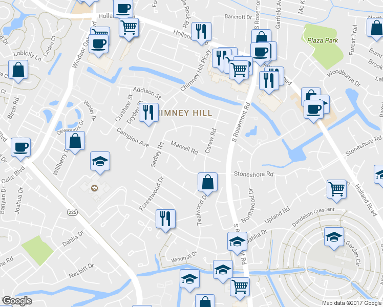 map of restaurants, bars, coffee shops, grocery stores, and more near 3569 Marvell Road in Virginia Beach