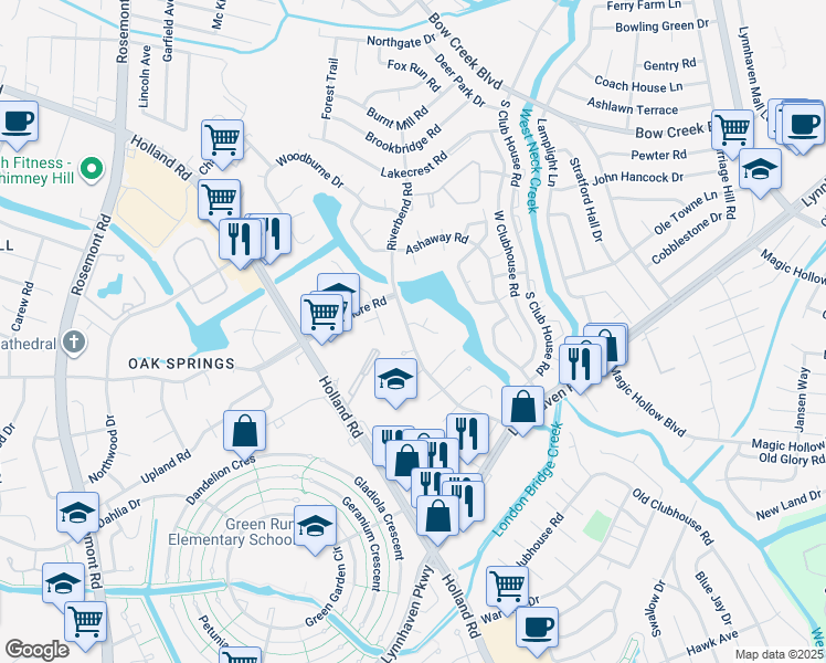 map of restaurants, bars, coffee shops, grocery stores, and more near 996 Barrington Court in Virginia Beach