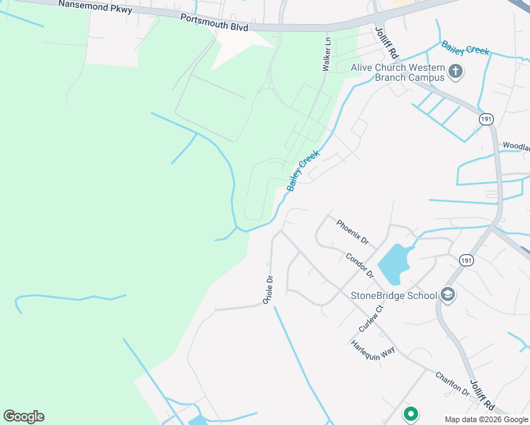 map of restaurants, bars, coffee shops, grocery stores, and more near 4822 Oriole Drive in Chesapeake