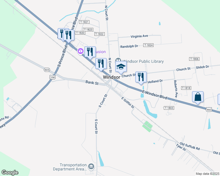 map of restaurants, bars, coffee shops, grocery stores, and more near 9 Buckhorn Drive in Windsor
