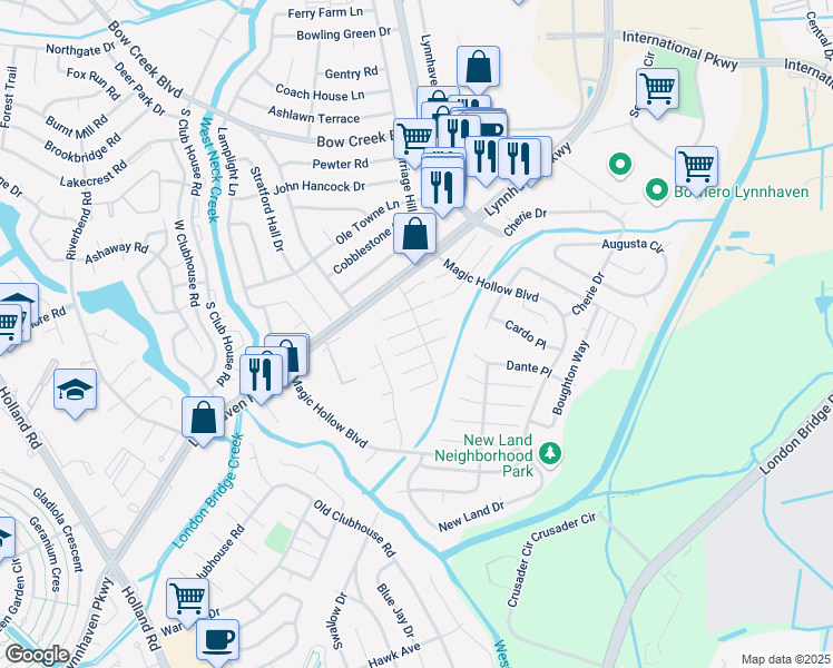 map of restaurants, bars, coffee shops, grocery stores, and more near 3050 Herrmann Court in Virginia Beach
