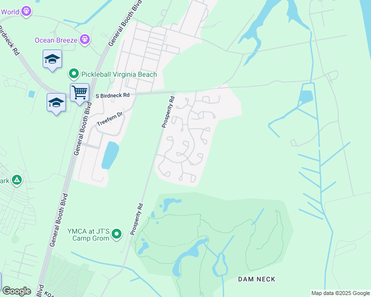 map of restaurants, bars, coffee shops, grocery stores, and more near 927 Ithaca Court in Virginia Beach