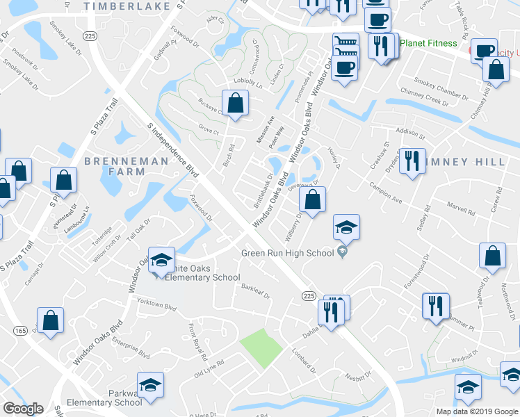 map of restaurants, bars, coffee shops, grocery stores, and more near 929 Brittlebank Drive in Virginia Beach
