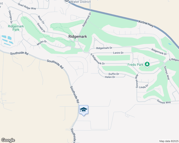 map of restaurants, bars, coffee shops, grocery stores, and more near 131 Scarlett Way in Ridgemark