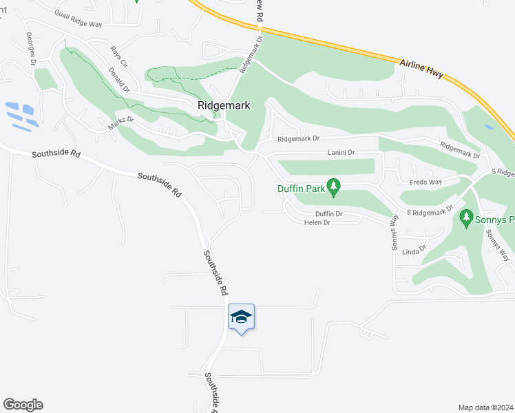 map of restaurants, bars, coffee shops, grocery stores, and more near 131 Scarlett Way in Ridgemark