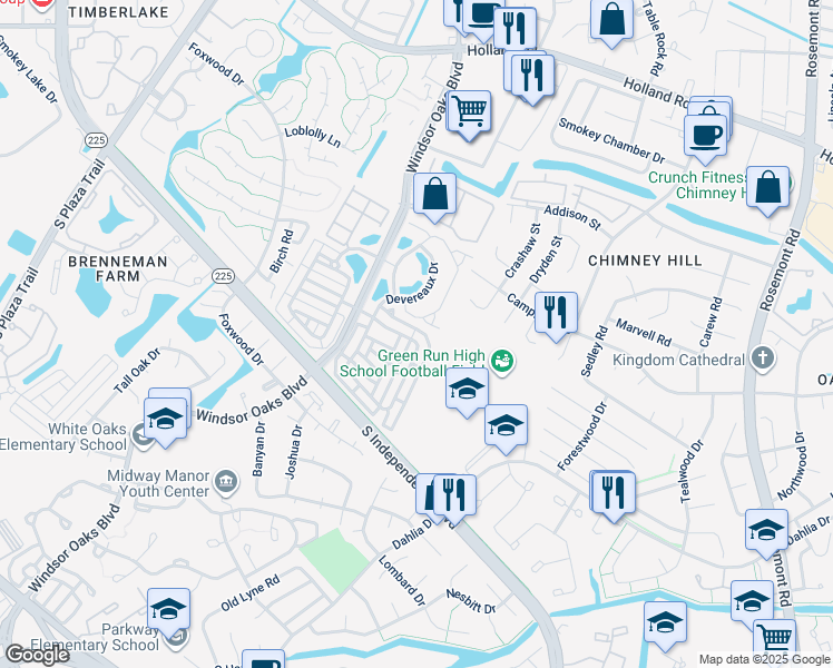 map of restaurants, bars, coffee shops, grocery stores, and more near 3788 Cainhoy Lane in Virginia Beach