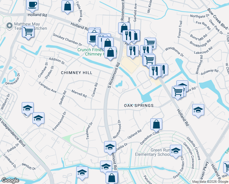 map of restaurants, bars, coffee shops, grocery stores, and more near 808 Meadowbridge Court in Virginia Beach