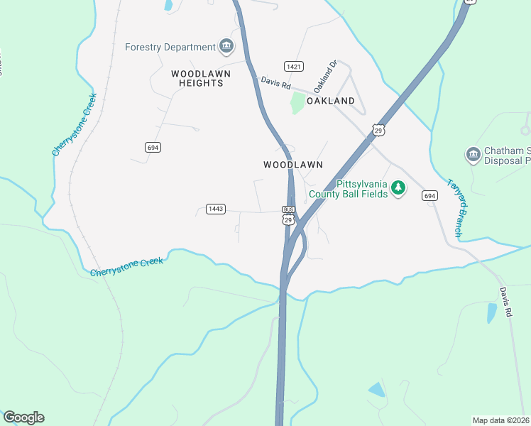 map of restaurants, bars, coffee shops, grocery stores, and more near 832 County Road 1443 in Chatham