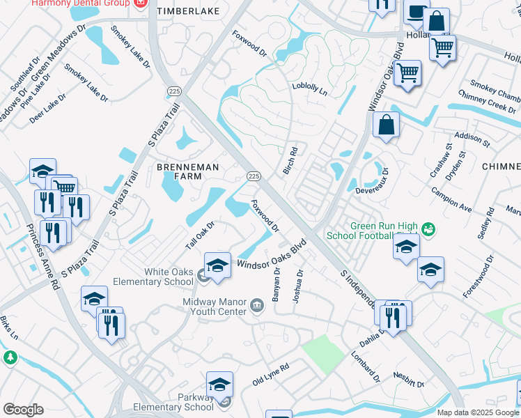 map of restaurants, bars, coffee shops, grocery stores, and more near 823 Christa Court in Virginia Beach