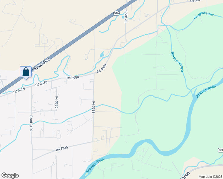 map of restaurants, bars, coffee shops, grocery stores, and more near 48 Road 2394 in Aztec