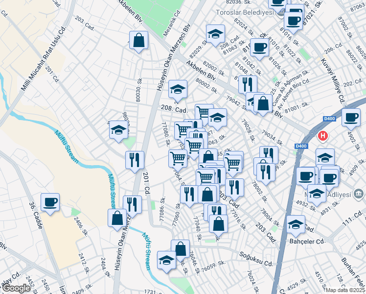 map of restaurants, bars, coffee shops, grocery stores, and more near 77097. Sk in Icel
