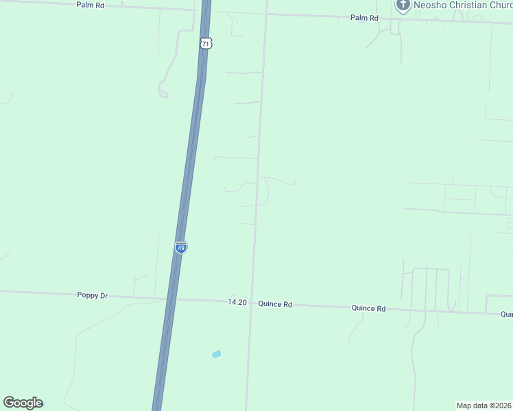 map of restaurants, bars, coffee shops, grocery stores, and more near 18671 Kodiak Road in Neosho