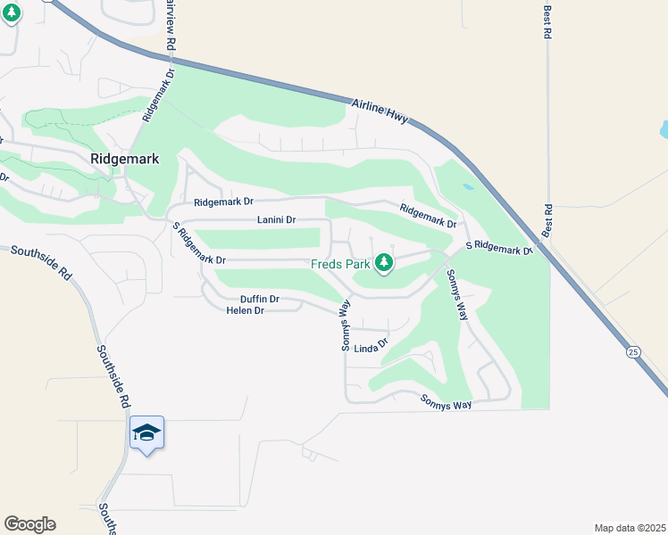 map of restaurants, bars, coffee shops, grocery stores, and more near 1005 South Ridgemark Drive in Hollister