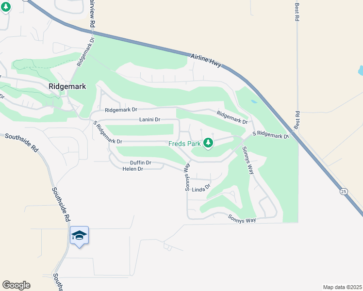 map of restaurants, bars, coffee shops, grocery stores, and more near 1005 South Ridgemark Drive in Hollister