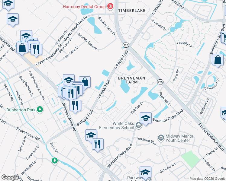 map of restaurants, bars, coffee shops, grocery stores, and more near 940 Lambourne Lane in Virginia Beach