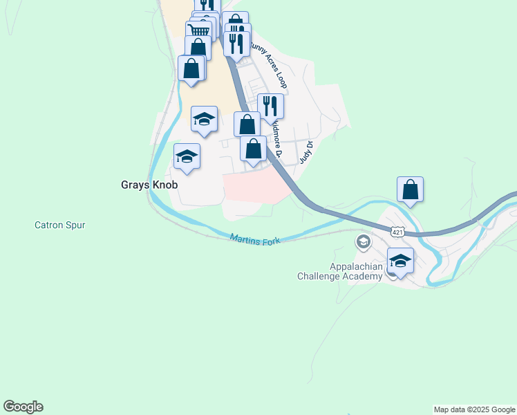 map of restaurants, bars, coffee shops, grocery stores, and more near 200 Medical Center Drive in Harlan