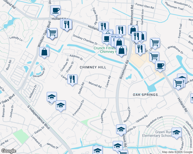 map of restaurants, bars, coffee shops, grocery stores, and more near 864 Sedley Road in Virginia Beach