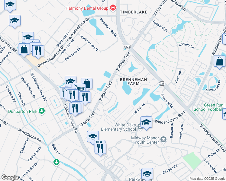 map of restaurants, bars, coffee shops, grocery stores, and more near 928 Lambourne Lane in Virginia Beach