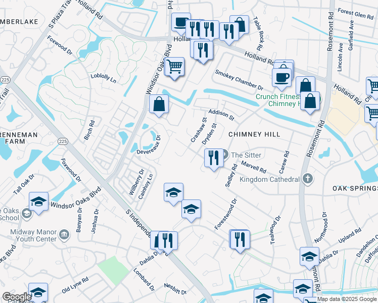 map of restaurants, bars, coffee shops, grocery stores, and more near 844 Crashaw Street in Virginia Beach