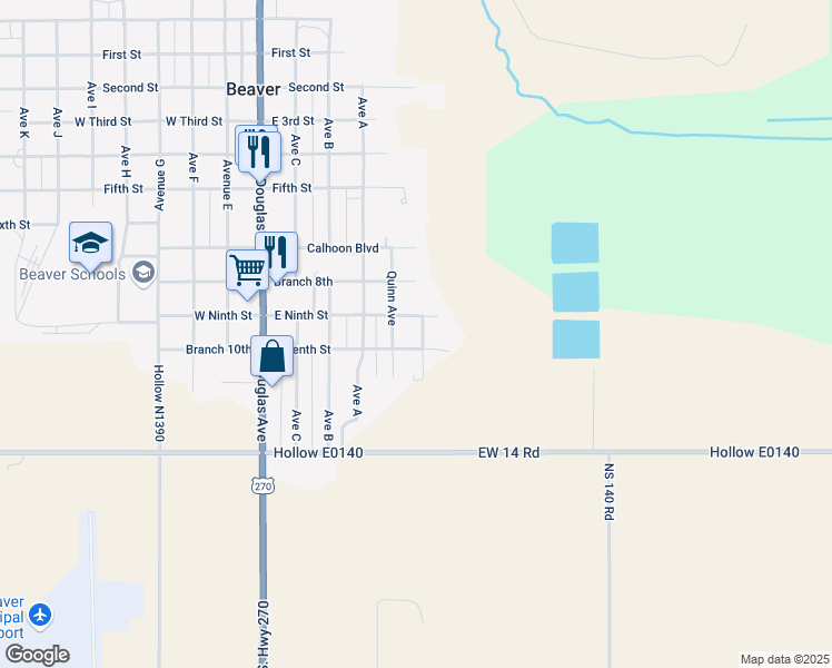 map of restaurants, bars, coffee shops, grocery stores, and more near 915 Lawson Avenue in Beaver