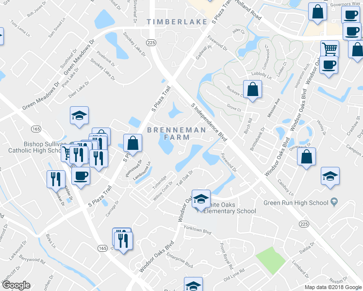 map of restaurants, bars, coffee shops, grocery stores, and more near 937 Iron Bridge Drive in Virginia Beach
