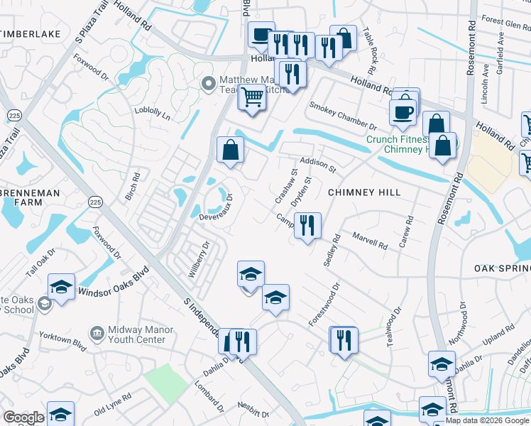 map of restaurants, bars, coffee shops, grocery stores, and more near 844 Crashaw Street in Virginia Beach