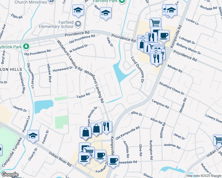 map of restaurants, bars, coffee shops, grocery stores, and more near 1041 Cedar Forest Drive in Virginia Beach