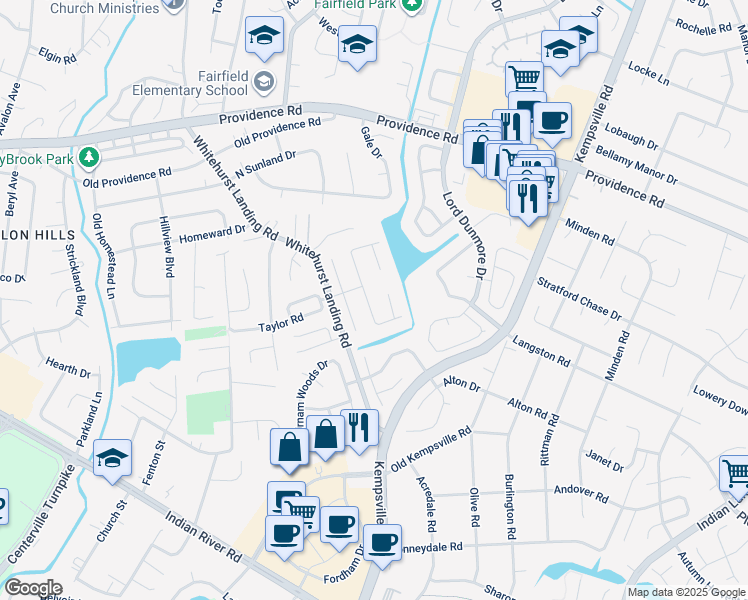 map of restaurants, bars, coffee shops, grocery stores, and more near 1041 Cedar Forest Drive in Virginia Beach
