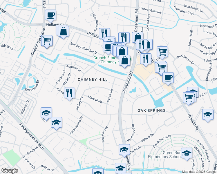 map of restaurants, bars, coffee shops, grocery stores, and more near 844 Sedley Road in Virginia Beach