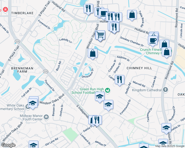 map of restaurants, bars, coffee shops, grocery stores, and more near 842 Devereaux Drive in Virginia Beach