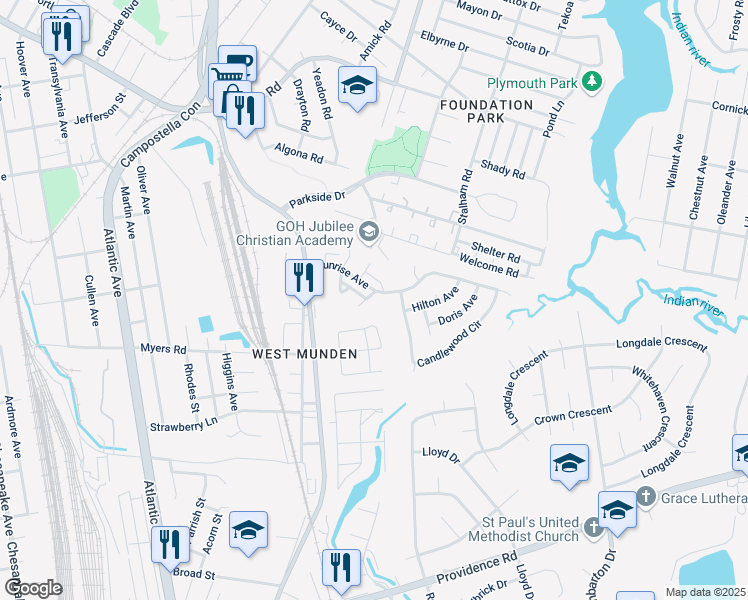 map of restaurants, bars, coffee shops, grocery stores, and more near 2532 Malcolm Court in Chesapeake