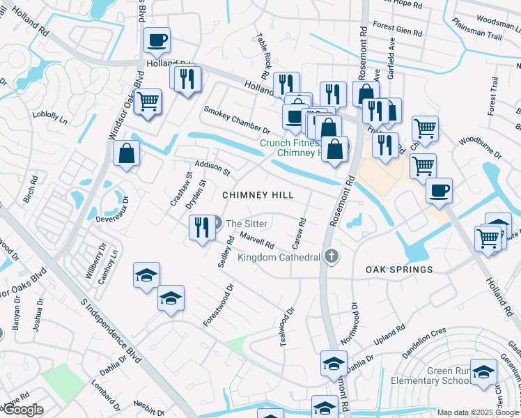 map of restaurants, bars, coffee shops, grocery stores, and more near 867 Sedley Rd in Virginia Beach