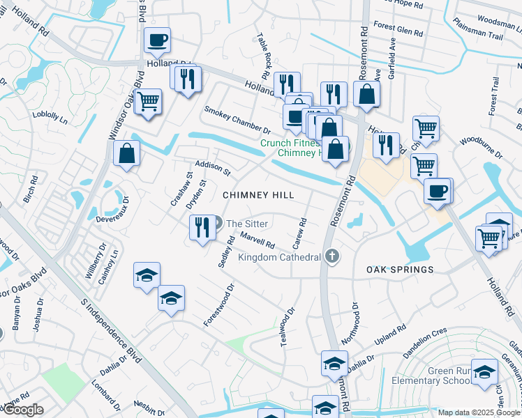 map of restaurants, bars, coffee shops, grocery stores, and more near 867 Sedley Road in Virginia Beach