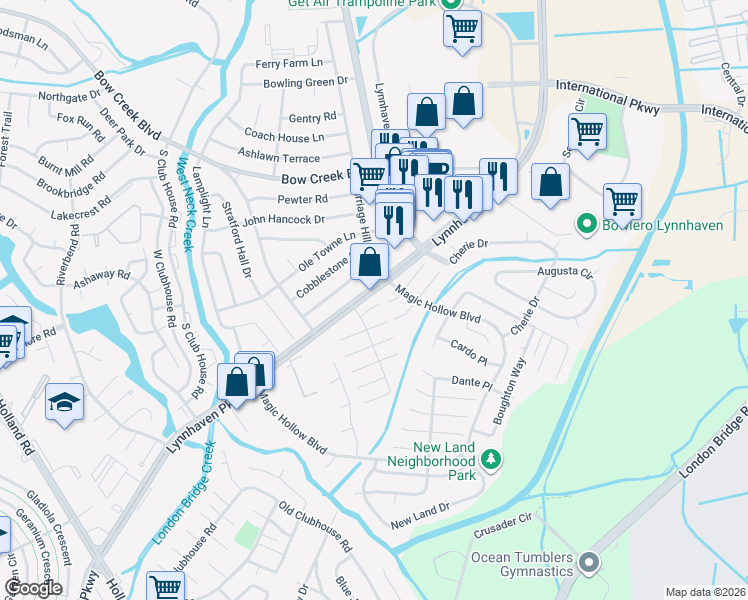 map of restaurants, bars, coffee shops, grocery stores, and more near 3007 Dedi Court in Virginia Beach
