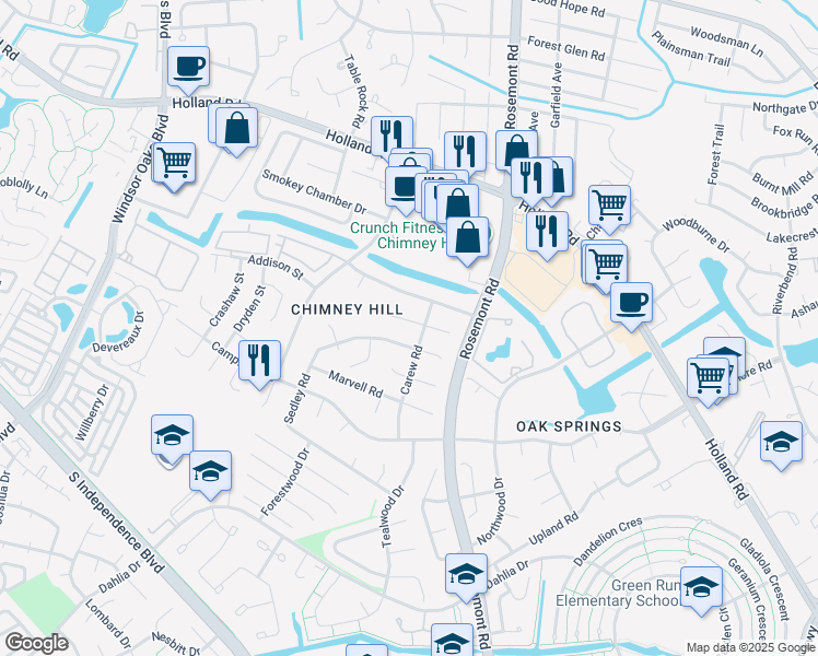 map of restaurants, bars, coffee shops, grocery stores, and more near 844 Sedley Road in Virginia Beach
