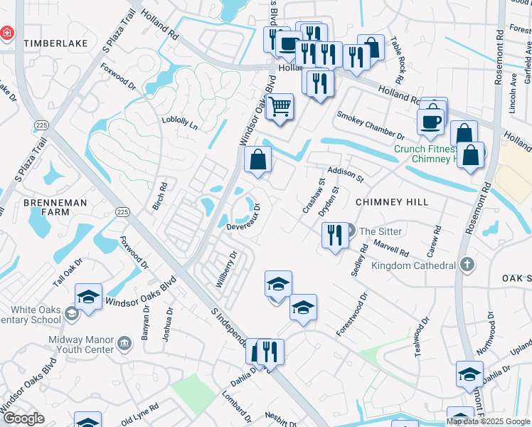 map of restaurants, bars, coffee shops, grocery stores, and more near 911 Hunley Drive in Virginia Beach